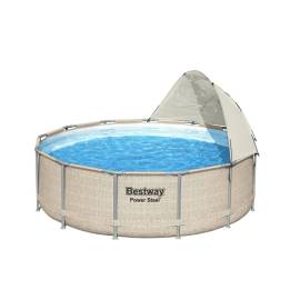 Bestway copertină pentru piscină supraterană, alb, 2 image
