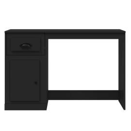 Birou cu sertar, negru, 115x50x75 cm, lemn prelucrat, 6 image