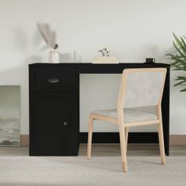 Birou cu sertar, negru, 115x50x75 cm, lemn prelucrat, 3 image
