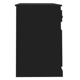 Birou cu sertar, negru, 115x50x75 cm, lemn prelucrat, 7 image