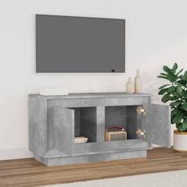 Comodă tv, gri beton, 80x35x45 cm, lemn prelucrat, 3 image