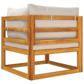 Canapea de colț modulară, perne gri deschis, lemn masiv acacia, 6 image