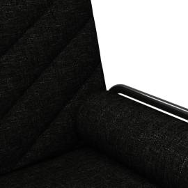 Canapea extensibilă cu cotiere, negru, textil, 10 image