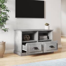 Comodă tv, gri beton, 80x35x50 cm, lemn prelucrat, 3 image