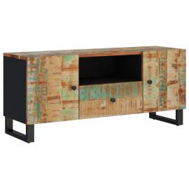 Dulap tv, 105x33,5x46 cm, lemn masiv reciclat&lemn prelucrat, 11 image