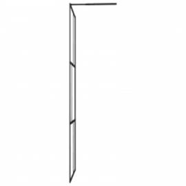 Paravan duș walk-in cu raft negru 90x195 cm sticlă esg/aluminiu, 6 image