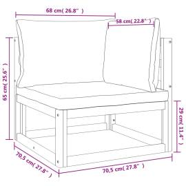 Set mobilier grădină cu perne gri deschis, 8 piese, lemn masiv, 8 image