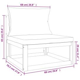 Set mobilier grădină cu perne gri deschis, 8 piese, lemn masiv, 9 image