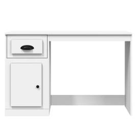 Birou cu sertar, alb, 115x50x75 cm, lemn prelucrat, 6 image