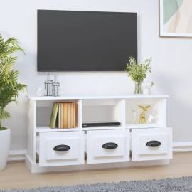 Comodă tv, alb, 100x35x50 cm, lemn prelucrat, 3 image