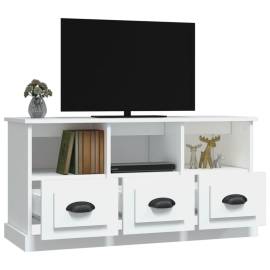 Comodă tv, alb, 100x35x50 cm, lemn prelucrat, 5 image