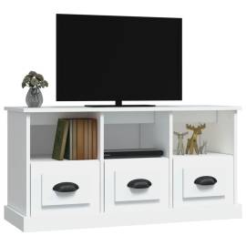 Comodă tv, alb, 100x35x50 cm, lemn prelucrat, 4 image