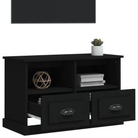 Comodă tv, negru, 80x35x50 cm, lemn prelucrat, 4 image