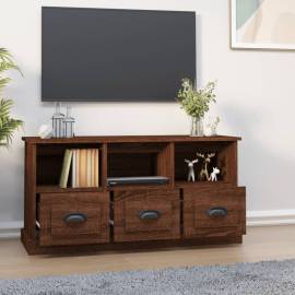 Comodă tv, stejar maro, 100x35x50 cm, lemn prelucrat, 3 image