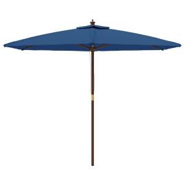 Umbrelă de soare de grădină stâlp din lemn, albastru, 299x240cm, 3 image