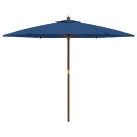 Umbrelă de soare de grădină stâlp din lemn, albastru, 299x240cm, 4 image