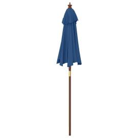 Umbrelă de soare de grădină stâlp din lemn, albastru 196x231 cm, 5 image
