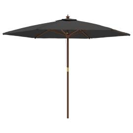 Umbrelă de soare de grădină stâlp din lemn, antracit, 299x240cm, 2 image