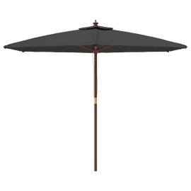 Umbrelă de soare de grădină stâlp din lemn, antracit, 299x240cm, 3 image