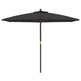 Umbrelă de soare de grădină stâlp din lemn, negru, 299x240 cm, 3 image