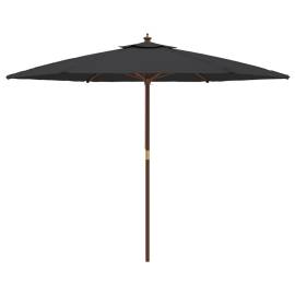Umbrelă de soare de grădină stâlp din lemn, negru, 299x240 cm, 4 image