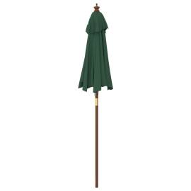 Umbrelă de soare de grădină stâlp din lemn, verde, 196x231 cm, 5 image