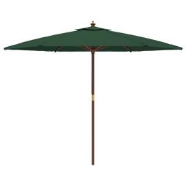 Umbrelă de soare de grădină stâlp din lemn, verde, 299 x 240 cm, 4 image