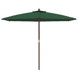 Umbrelă de soare de grădină stâlp din lemn, verde, 299 x 240 cm, 3 image