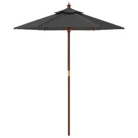 Umbrelă de soare de grădină stâlp din lemn antracit 196x231 cm, 4 image