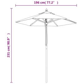 Umbrelă de soare de grădină stâlp din lemn antracit 196x231 cm, 8 image