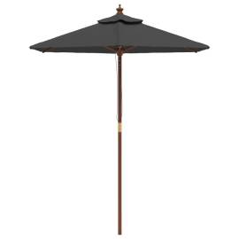 Umbrelă de soare de grădină stâlp din lemn antracit 196x231 cm, 3 image