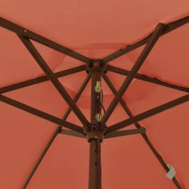 Umbrelă de soare de grădină stâlp din lemn cărămiziu 196x231 cm, 6 image