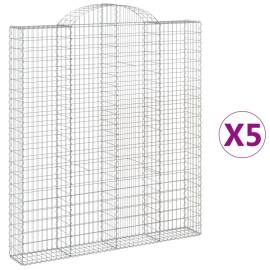 Coșuri gabion arcuite, 5 buc 200x30x220/240cm, fier galvanizat, 2 image