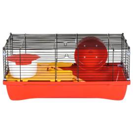 Cușcă de hamsteri, roșu, 58x32x36 cm, polipropilenă și metal, 4 image