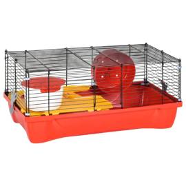 Cușcă de hamsteri, roșu, 58x32x36 cm, polipropilenă și metal, 3 image
