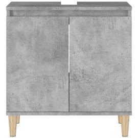Dulap de chiuvetă, gri beton, 58x33x60 cm, lemn prelucrat, 5 image