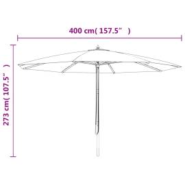 Umbrelă de soare de grădină stâlp din lemn, antracit 400x273 cm, 8 image