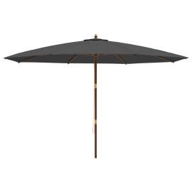 Umbrelă de soare de grădină stâlp din lemn, antracit 400x273 cm, 4 image