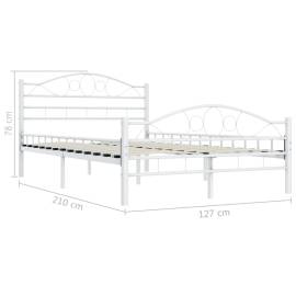 Cadru de pat, alb, 120 x 200 cm, metal, 7 image