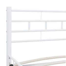 Cadru de pat, alb, 140 x 200 cm, metal, 5 image