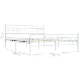 Cadru de pat, alb, 140 x 200 cm, metal, 7 image