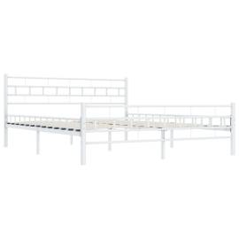 Cadru de pat, alb, 140 x 200 cm, metal, 2 image