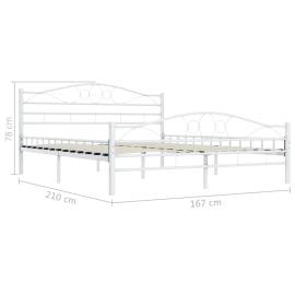 Cadru de pat, alb, 160 x 200 cm, metal, 7 image