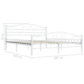 Cadru de pat, alb, 200 x 200 cm, metal, 7 image