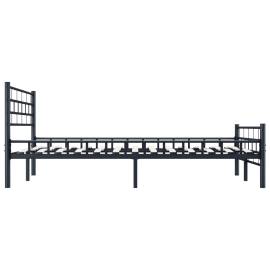 Cadru de pat, negru, 120 x 200 cm, oțel, 4 image