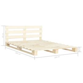 Cadru de pat din paleți, 140 x 200 cm, lemn masiv de pin, 7 image