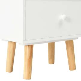 Noptiere, 2 buc., alb, 40 x 30 x 50 cm, lemn masiv de pin, 7 image