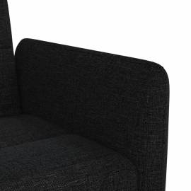 Canapea extensibilă cu suporturi de pahare, negru, textil, 10 image