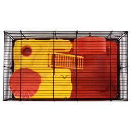 Cușcă de hamsteri, roșu, 58x32x36 cm, polipropilenă și metal, 7 image