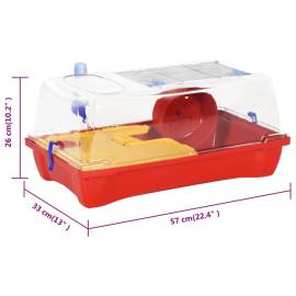 Cușcă pentru hamsteri, roșu, 57x33x26 cm, polipropilenă, 10 image